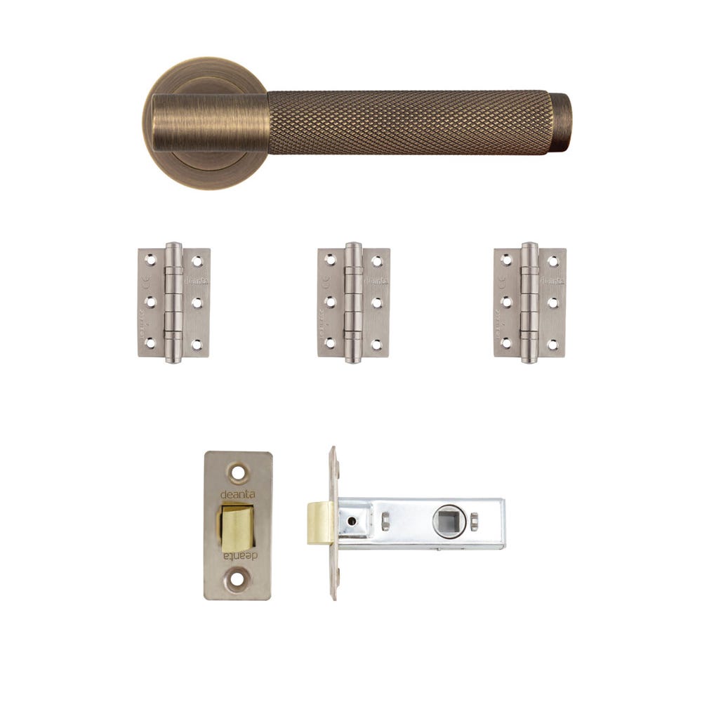 Deanta Sparta Latch Door Handle Kit Matt Antique Brass