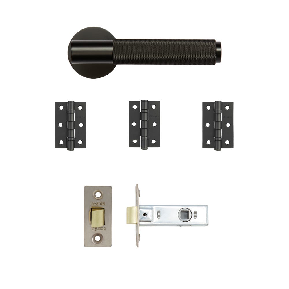 Deanta Sparta Latch Door Handle Kit Matt Black