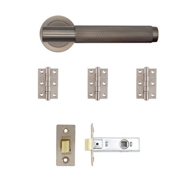 Deanta Sparta Latch Door Handle Kit Matt Satin Black Nickel