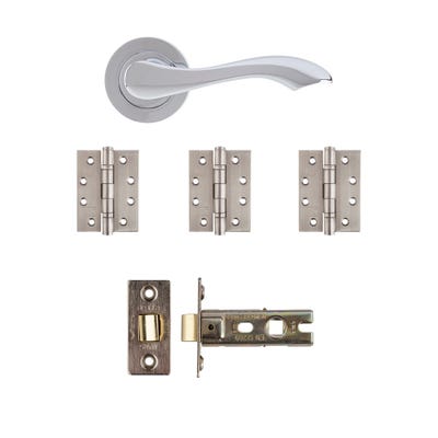Deanta Veritas Latch Door Handle Kit Certifire Polished Chrome