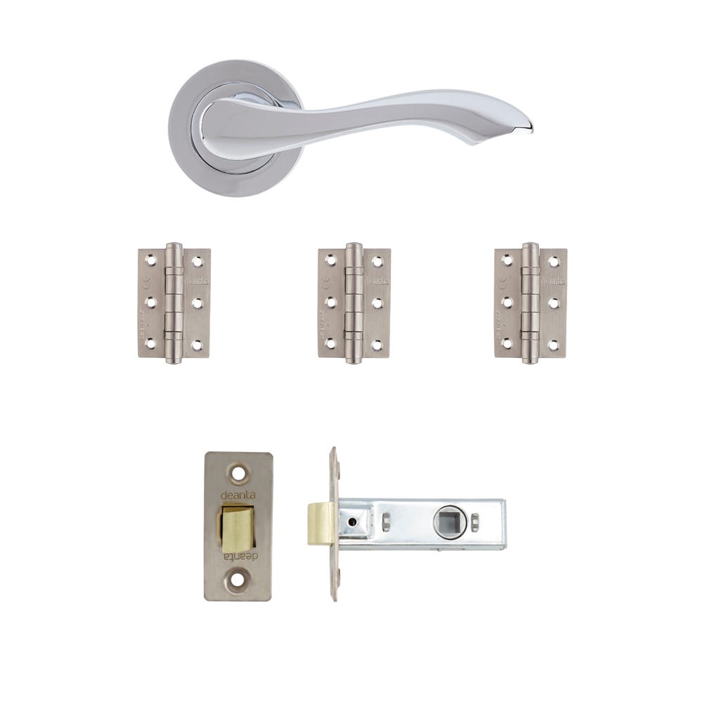 Deanta Veritas Latch Door Handle Kit Polished Chrome