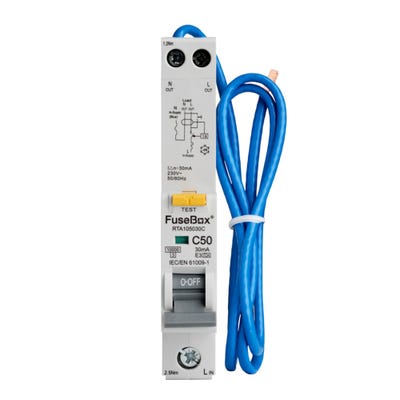 FuseBox RCBO 10kA Single Pole 50A Type A