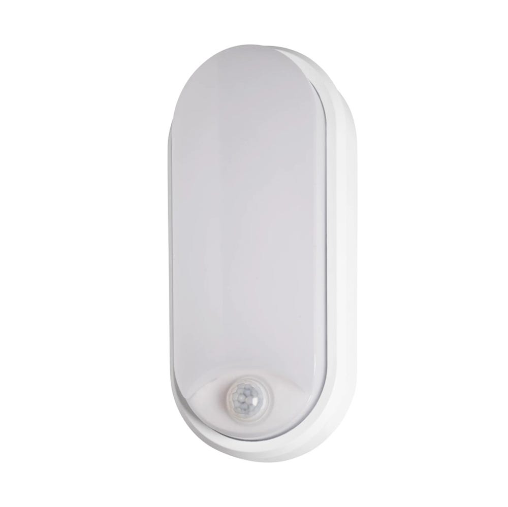 ROBUS Ohio IP54 Multi-Wattage LED CCT PIR Oval Bulkhead Light RHVXCCT3P-01