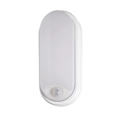ROBUS Ohio IP54 Multi-Wattage LED CCT PIR Oval Bulkhead Light RHVXCCT3P-01