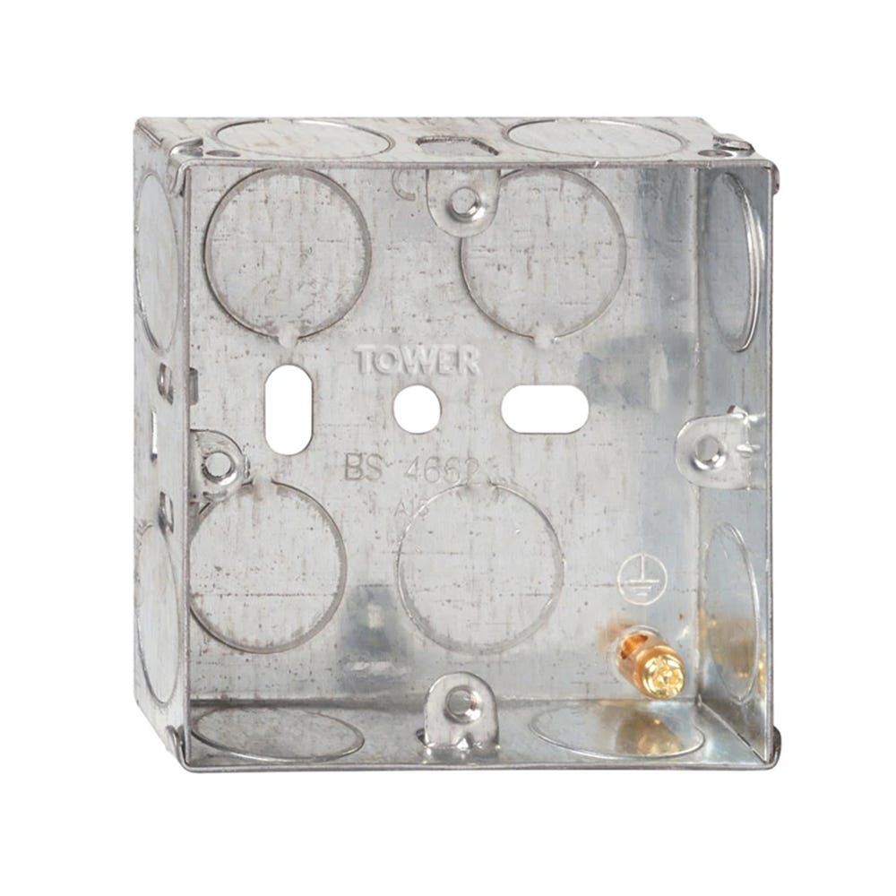 Tower 1 Gang 25mm Metal Back Box DB162