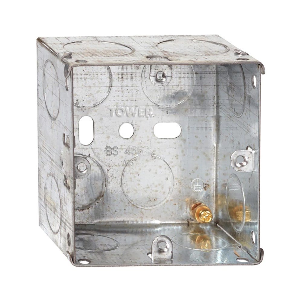 Tower 1 Gang 47mm Metal Back Box DB167