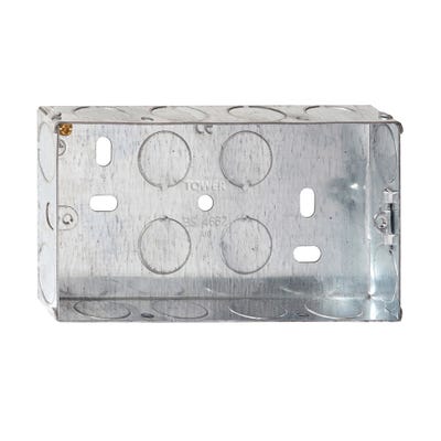 Tower 2 Gang 25mm Metal Back Box DB163