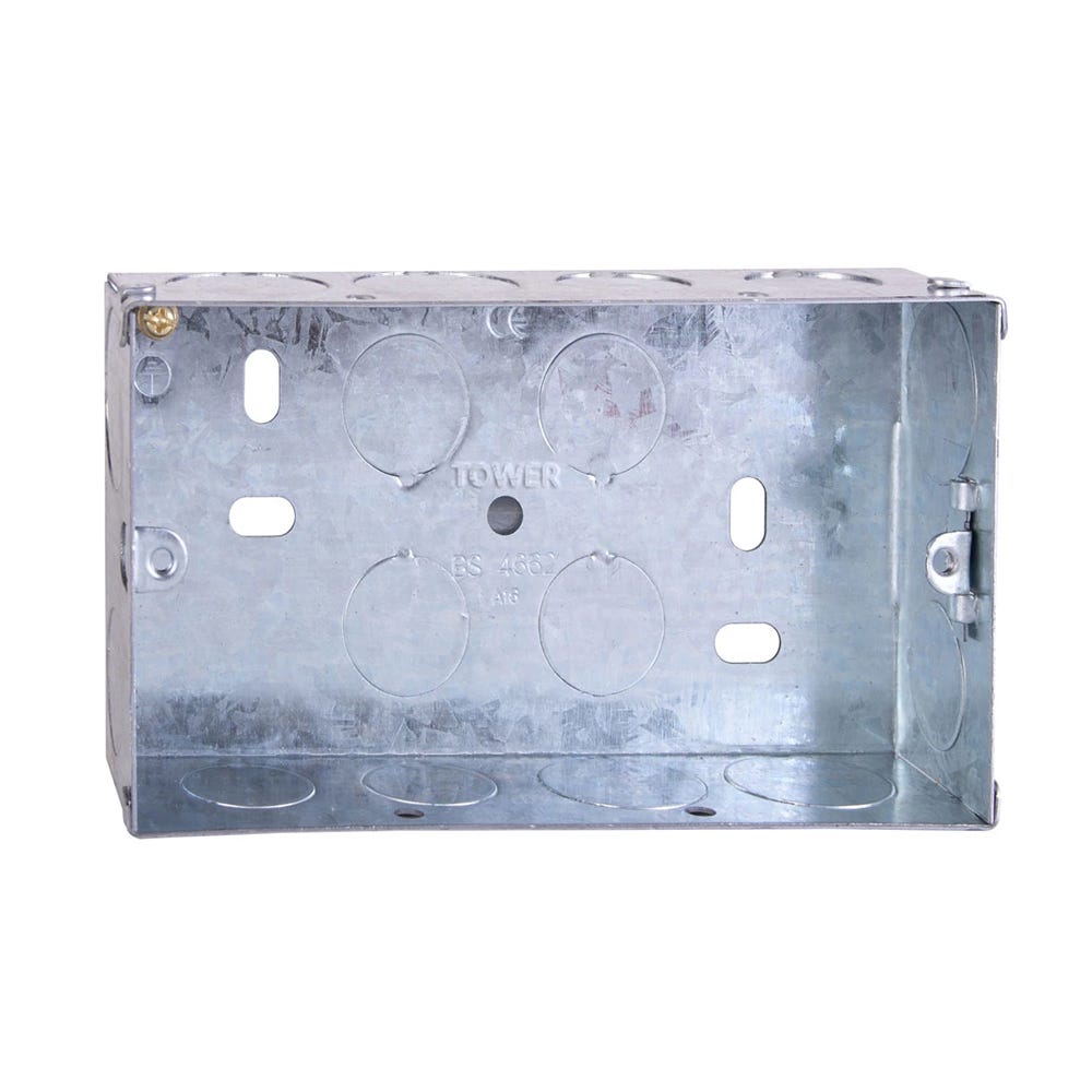 Tower 2 Gang 35mm Metal Back Box DB165