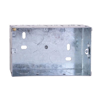 Tower 2 Gang 35mm Metal Back Box DB165