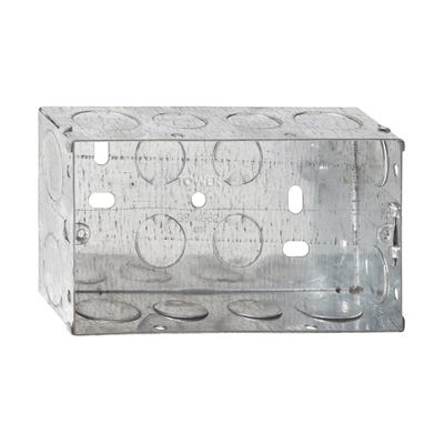 Tower 2 Gang 47mm Metal Back Box DB168