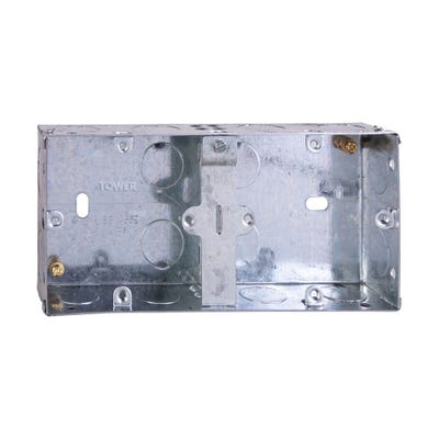 Tower Dual 1 Gang 35mm Metal Back Box DB166