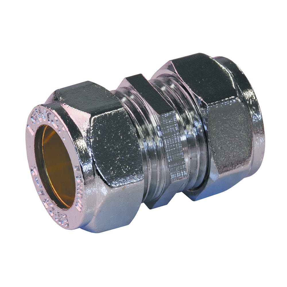 Compression Chrome Coupling 15mm