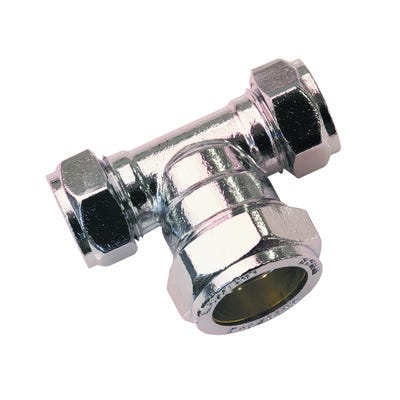 Compression Chrome Equal Tee 15mm