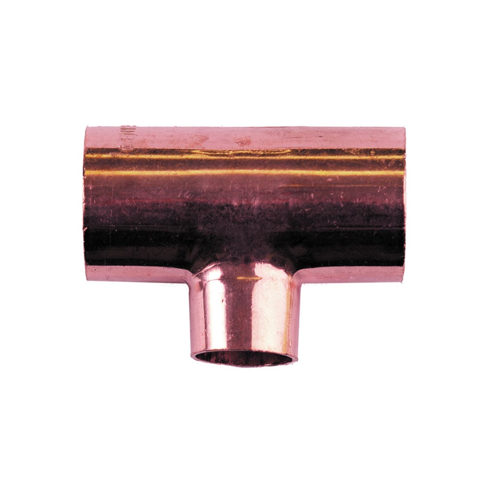 End Feed Reducing Tee 22mm x 22mm x 15mm