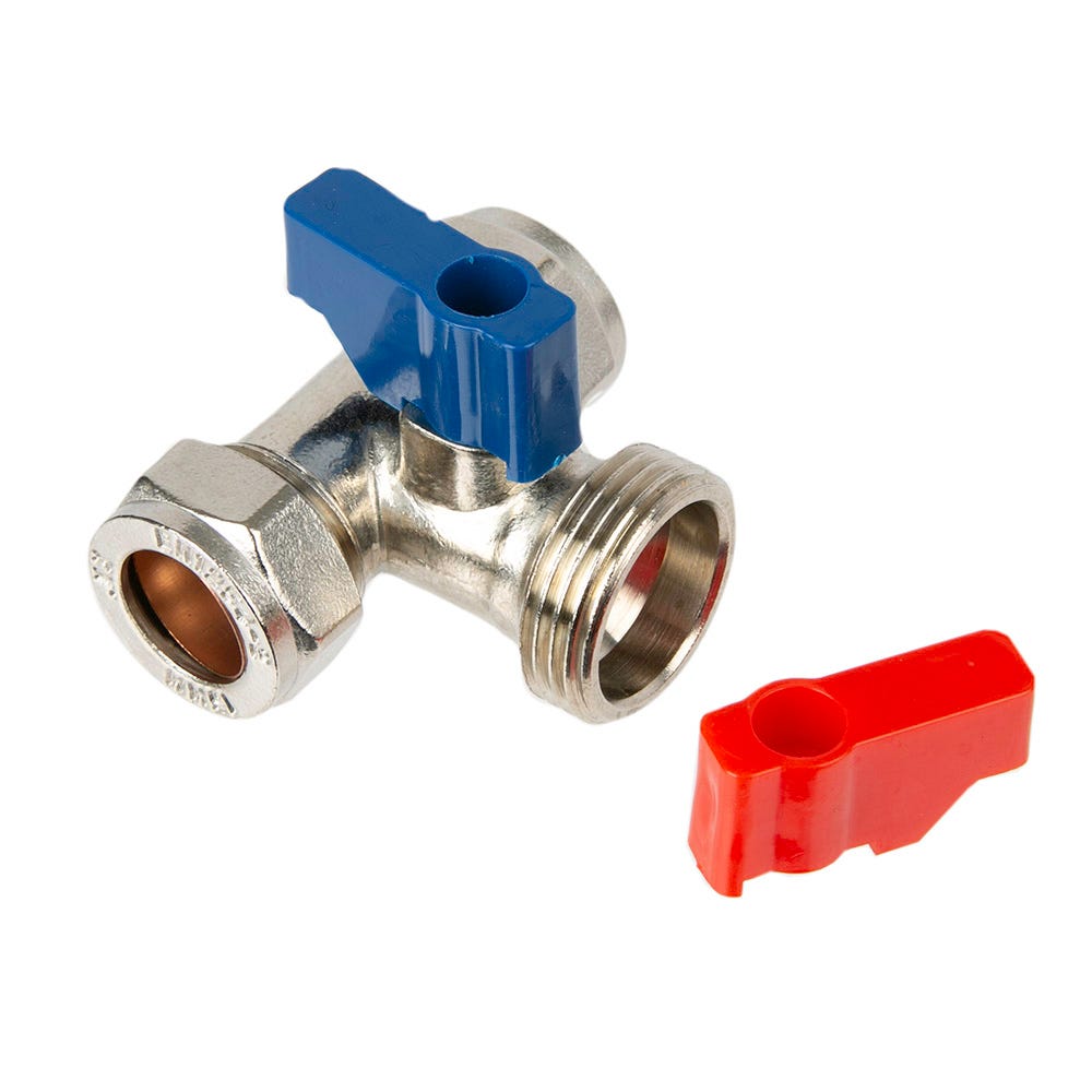 Tee Washing Machine Valves 15mm x ¾''