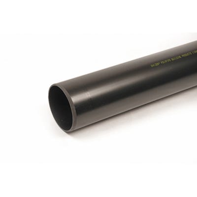 110mm Polypipe Soil Pipe Plain Ended 3000mm Black P430B