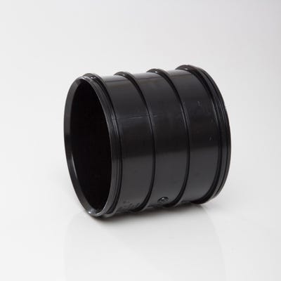 110mm Polypipe Coupler Double Socket Black SWH16B