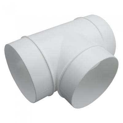 Manrose 100mm / 4'' Round PVC Ducting T Piece