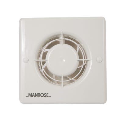 Manrose 100mm White Timer Extractor Fan Bathroom Toilet