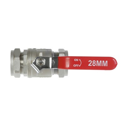 Red Lever Ball Valve 28mm