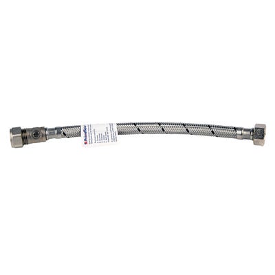Flexible Tap Connector with ISO Valve 15mm x 1/2'' x 300mm
