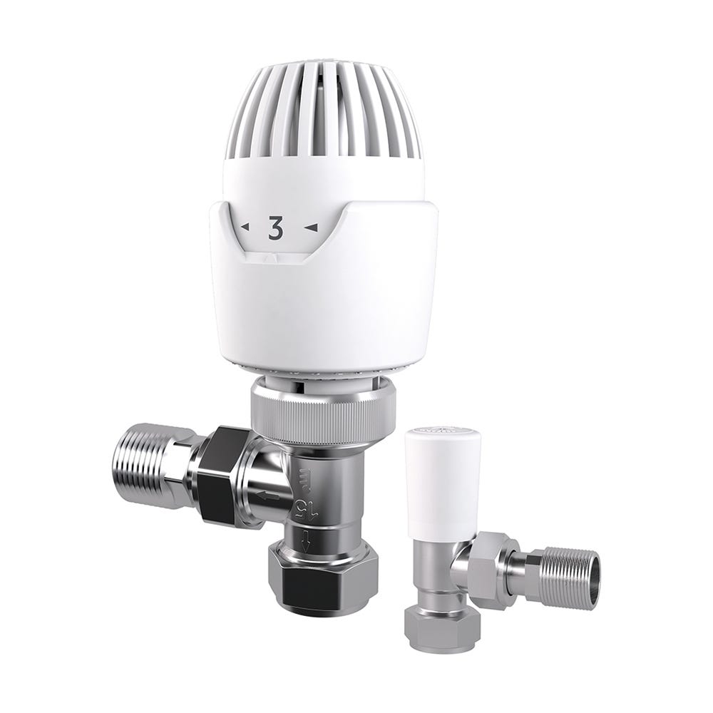 Drayton 15mm RT212 with Lockshield Chrome/White