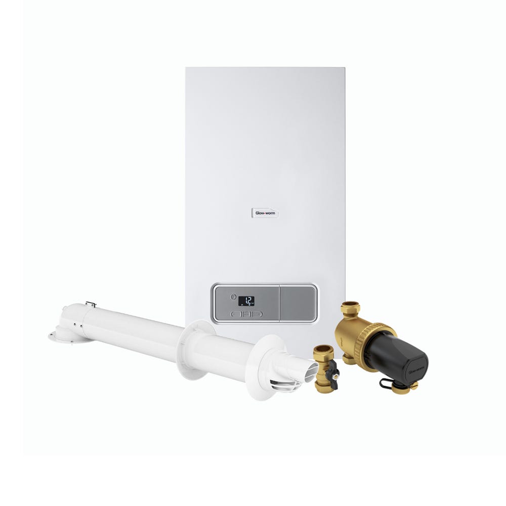 Glow Worm Energy 25KW Combi Boiler Horizontal Flue & 22MM Filter