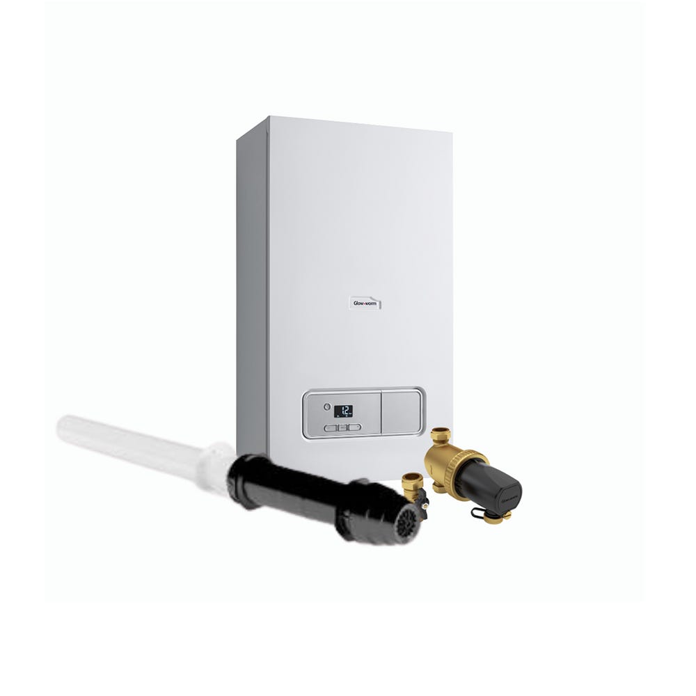 Glow Worm Energy 25KW Combi Boiler Vertical Flue & 22MM Filter