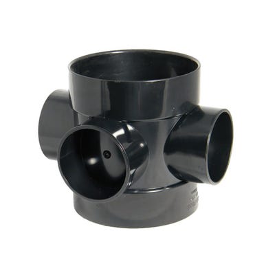 110mm FloPlast Soil 3 Way Short Boss Pipe Black