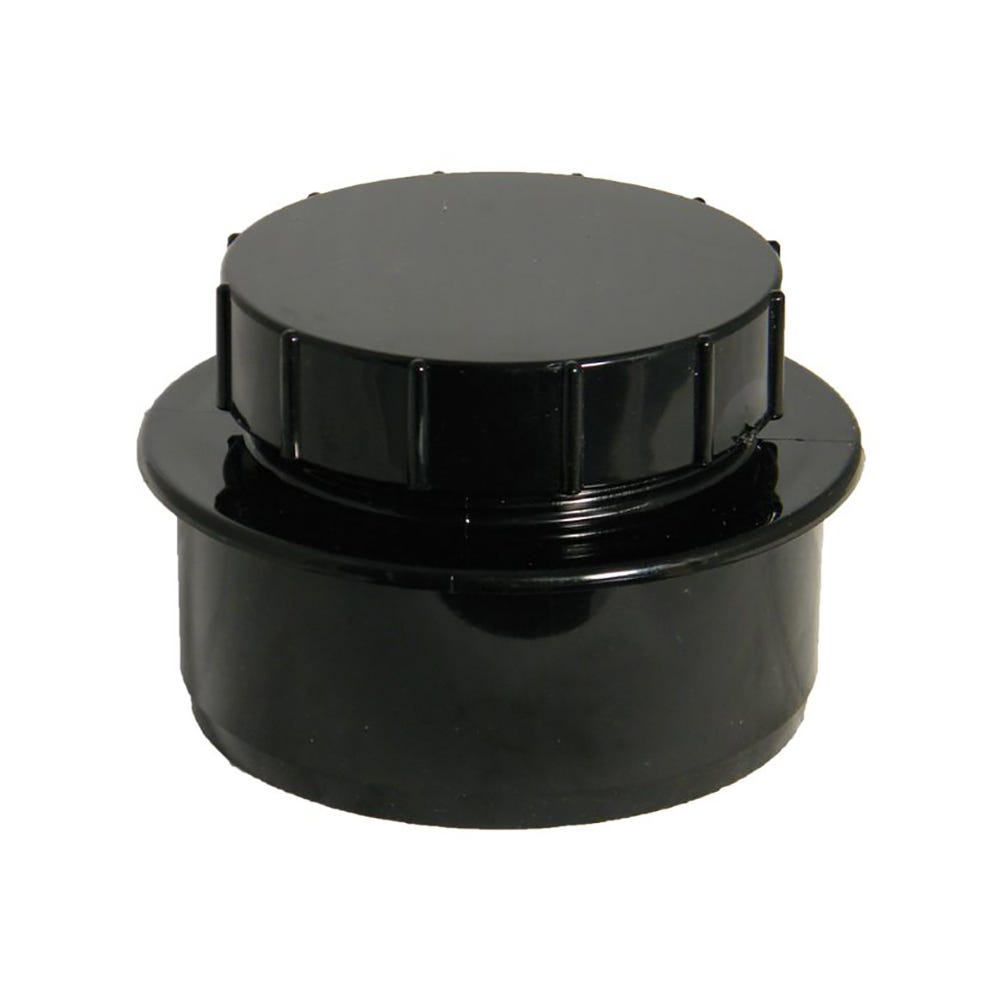 Image of 110mm Floplast Soil Screwed Access Cap Black