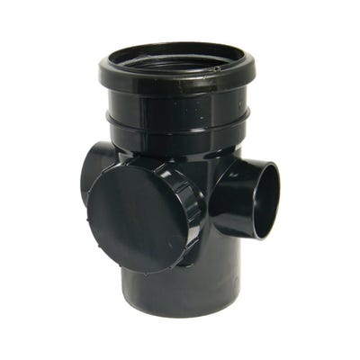 110mm FloPlast Soil Access Pipe Single Socket Black