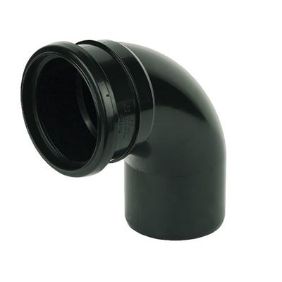 110mm FloPlast Soil 92.5° (87.5°) Bend Single Socket Black