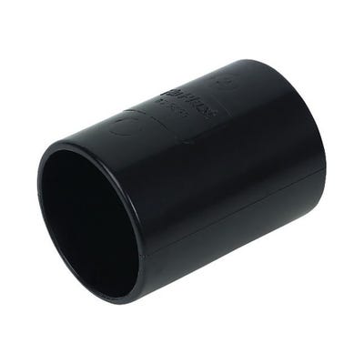 40mm FloPlast ABS Solvent Waste Straight Coupling Black