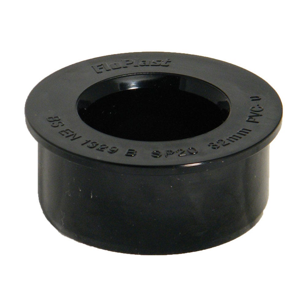 Product image for 40mm Floplast ABS Soil Solvent Waste Boss Adaptor Black