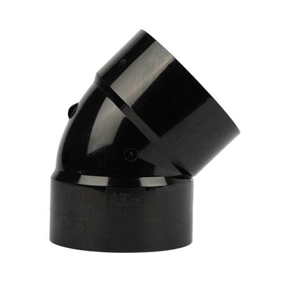 110mm FloPlast Solvent Soil 135° (45°) Bend Double Socket Black
