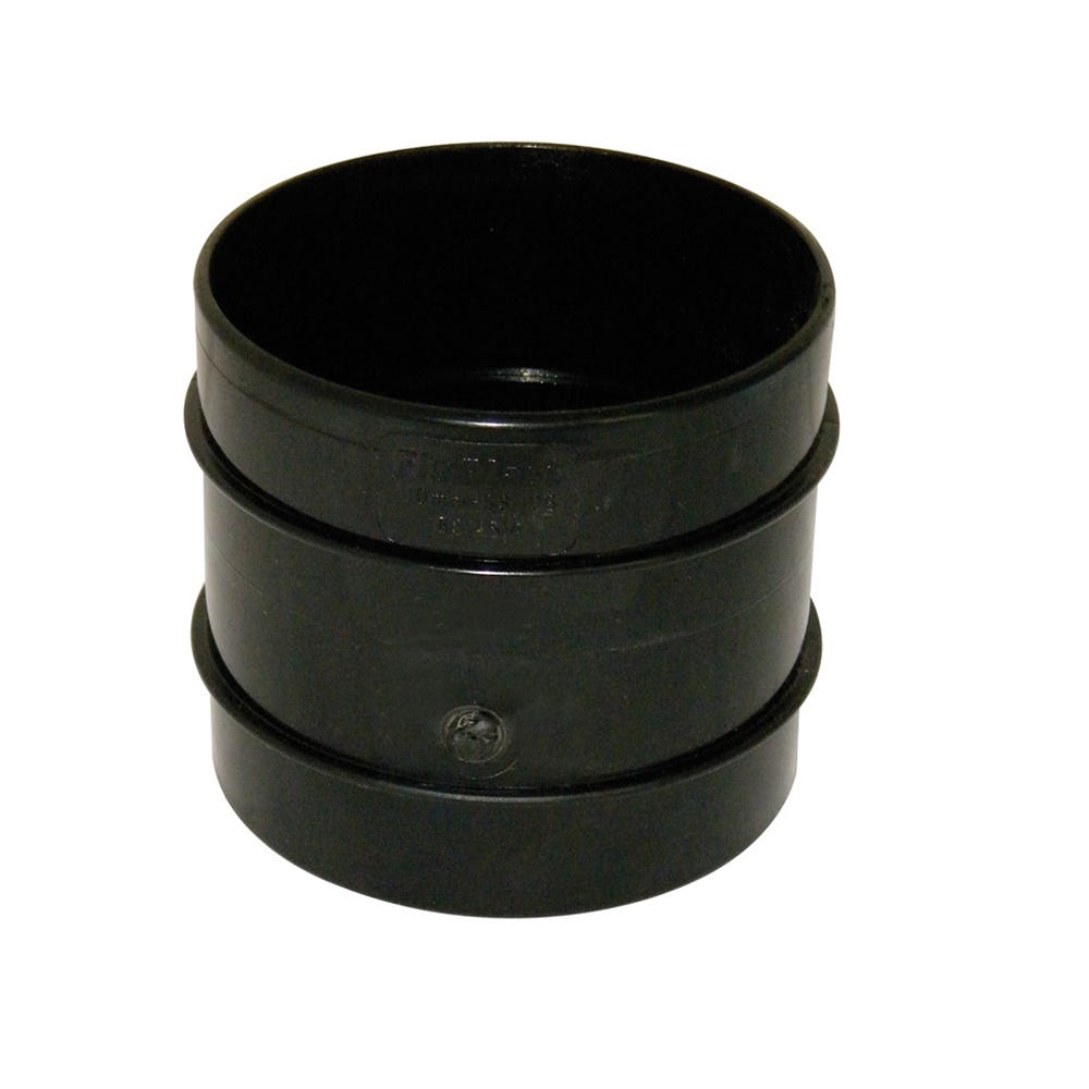 110mm FloPlast Solvent Soil Coupling Double Socket Black