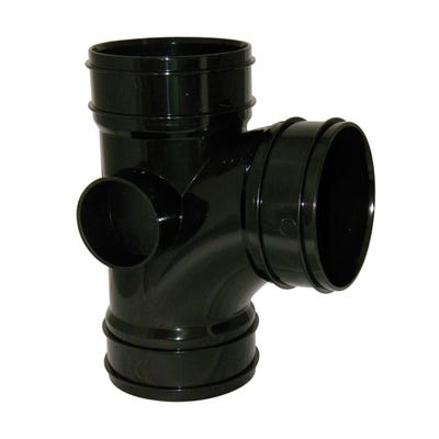 110mm FloPlast Solvent Soil 92.5° (87.5°) Branch Triple Socket Black