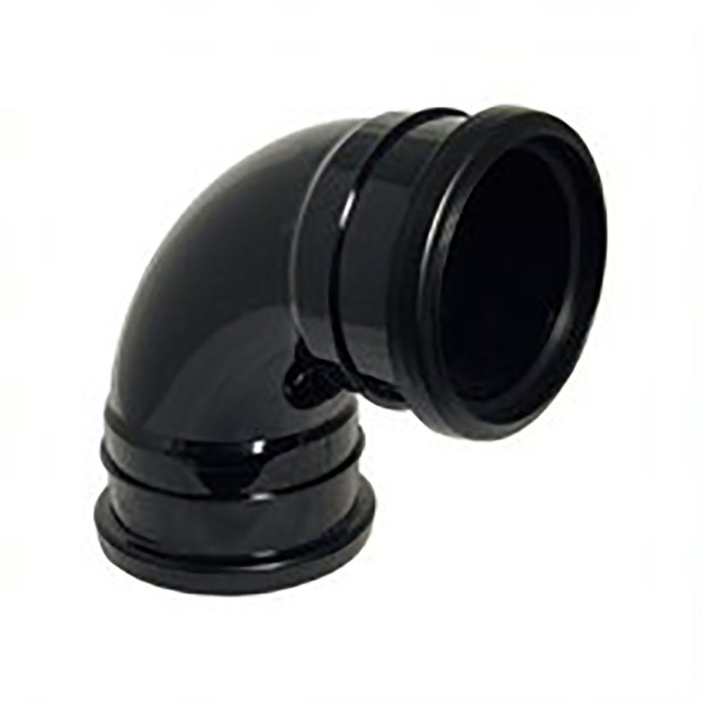 110mm FloPlast Soil 92.5° (87.5°) Bend Double Socket Black