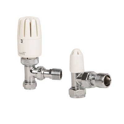 Pegler Bulldog Gen 2 Angled Thermostatic Radiator Valve 15mm & Lockshield