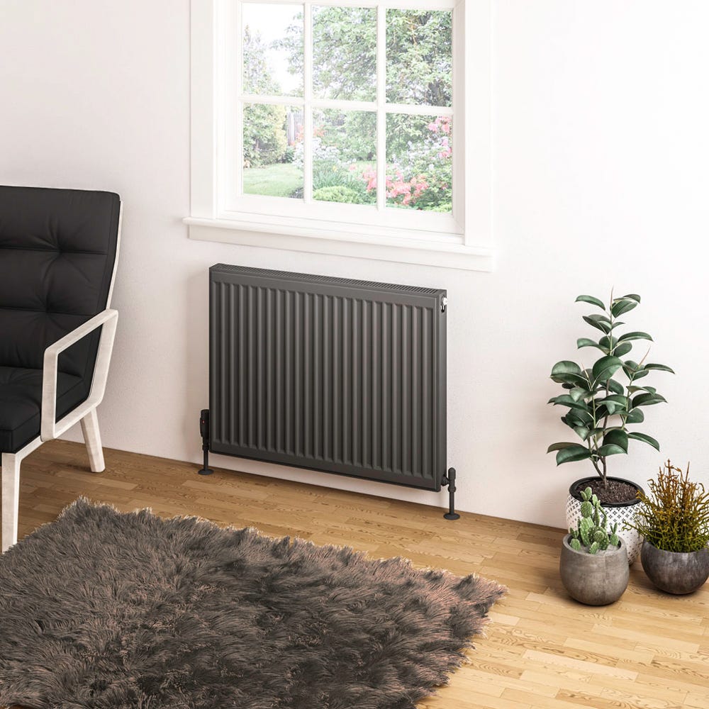 Compact Type 11 Single Panel Matt Anthracite Radiator 600 x 800mm