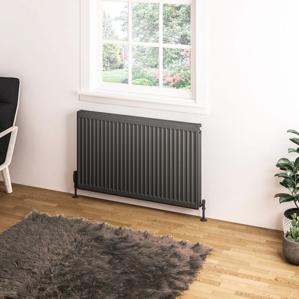 Compact Type 11 Single Panel Matt Anthracite Radiator 600 x 1000mm