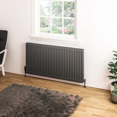 Compact Type 11 Single Panel Matt Anthracite Radiator 600 x 1200mm