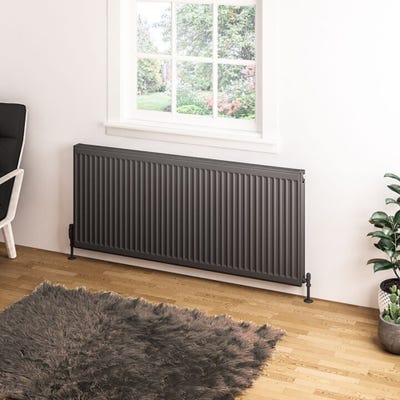 Compact Type 11 Single Panel Matt Anthracite Radiator 600 x 1400mm