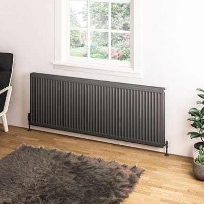 Compact Type 11 Single Panel Matt Anthracite Radiator 600 x 1600mm