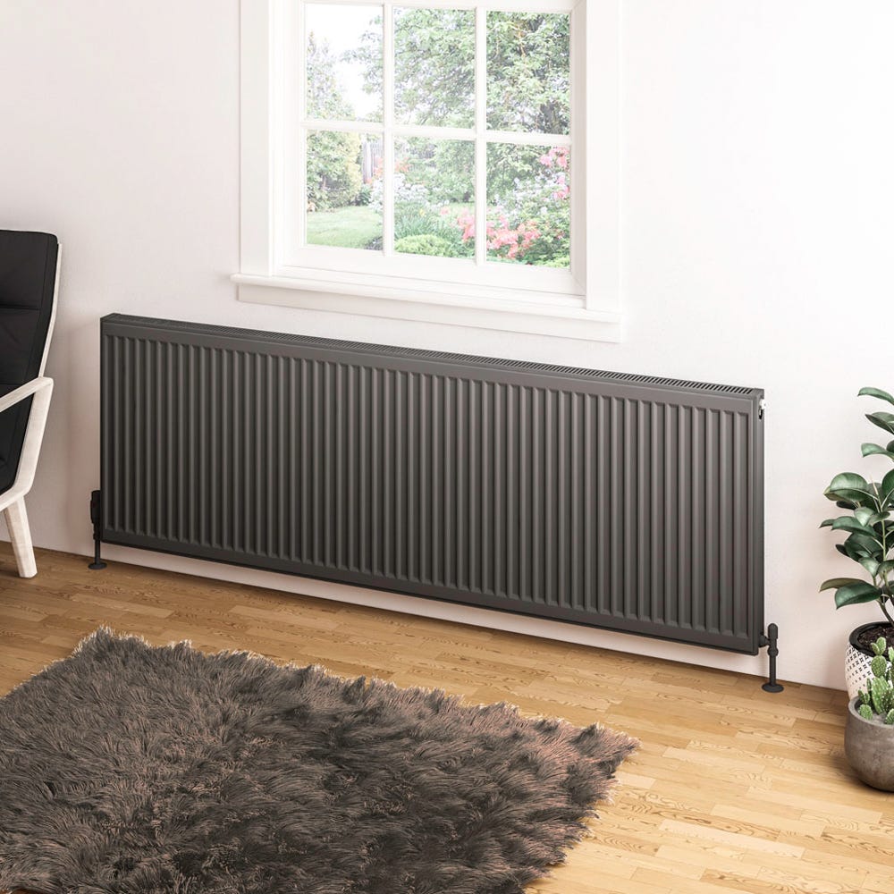 Compact Type 11 Single Panel Matt Anthracite Radiator 600 x 1800mm