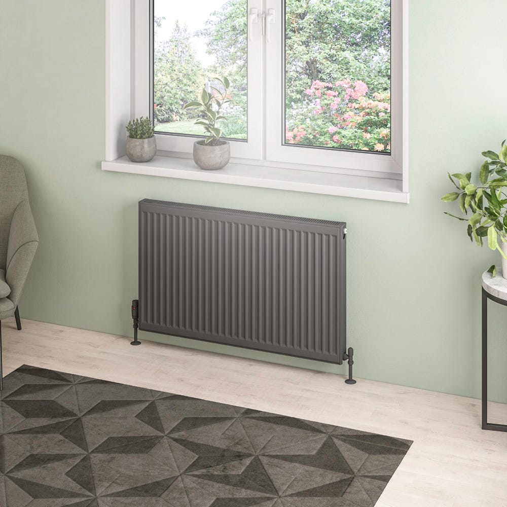 Compact Type 21 Double Panel Plus Matt Anthracite Radiator 600 x 1000mm