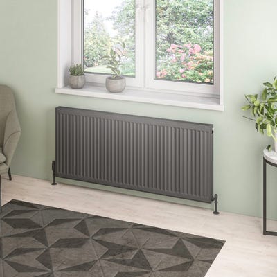 Compact Type 21 Double Panel Plus Matt Anthracite Radiator 600 x 1400mm