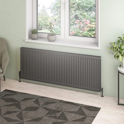 Compact Type 21 Double Panel Plus Matt Anthracite Radiator 600 x 1600mm