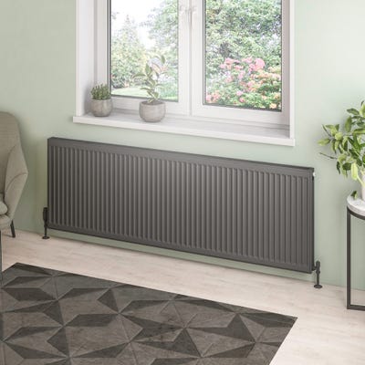 Compact Type 21 Double Panel Plus Matt Anthracite Radiator 600 x 1800mm