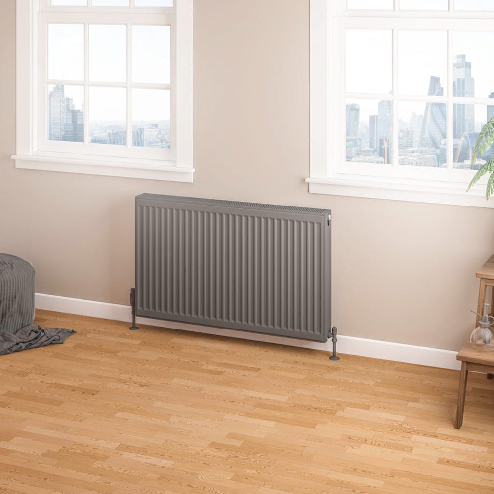 Compact Type 22 Double Panel Matt Anthracite Radiator 600 x 1000mm